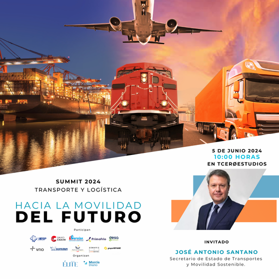 Cartel del  Foro 'Transporte y Logística Summit 2024: hacia la movilidad del futuro'.