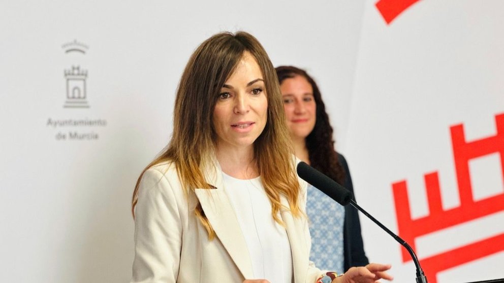 La vicealcaldesa Rebeca Pérez, en la rueda de prensa posterior a la Junta de Gobierno del consistorio murciano.