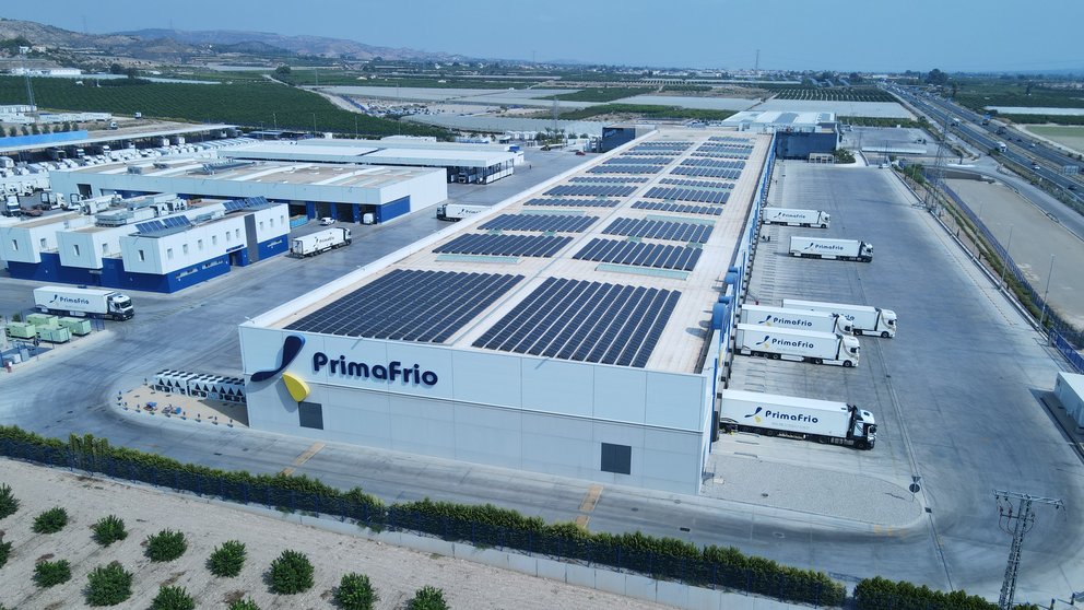 Imagen aérea de la sede central de Primafrio en Alhama.