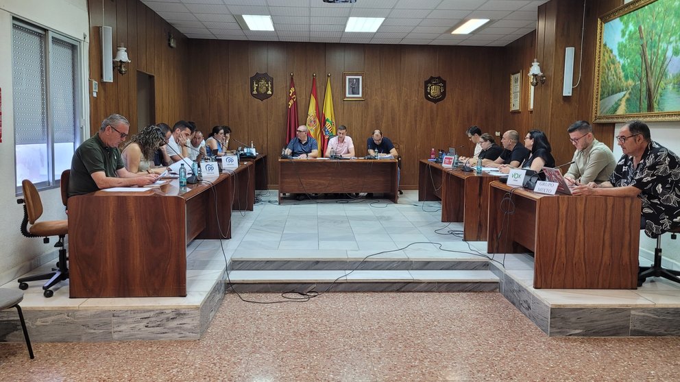 Imagen durante el pleno del ayuntamiento de Archena.