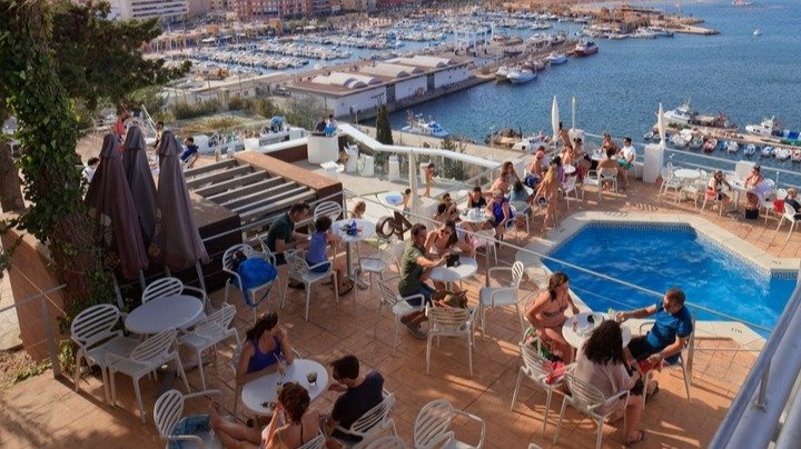 Fotografía panorámica desde la Cafetería El Faro de Mazarrón. (Sergio González)