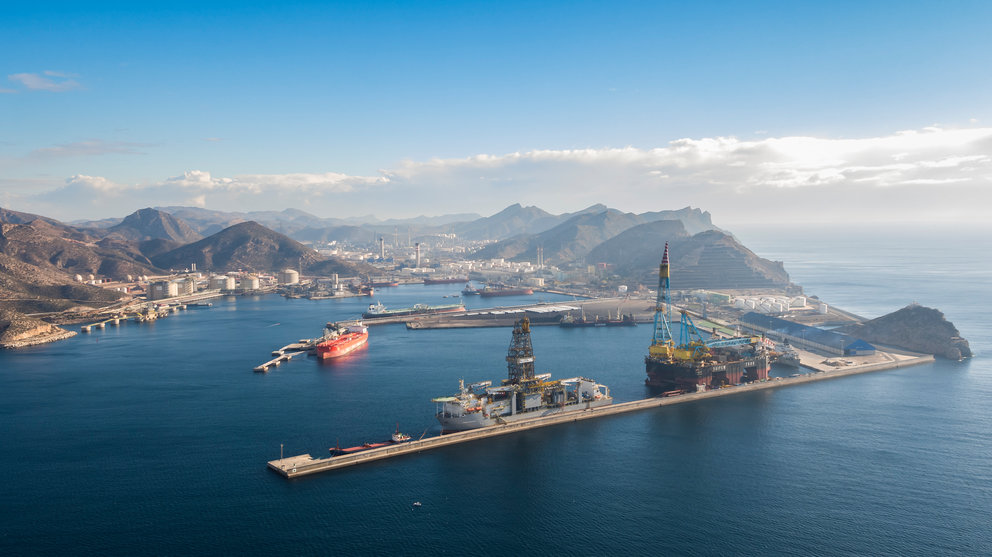 Imagen aérea del Puerto de Cartagena.