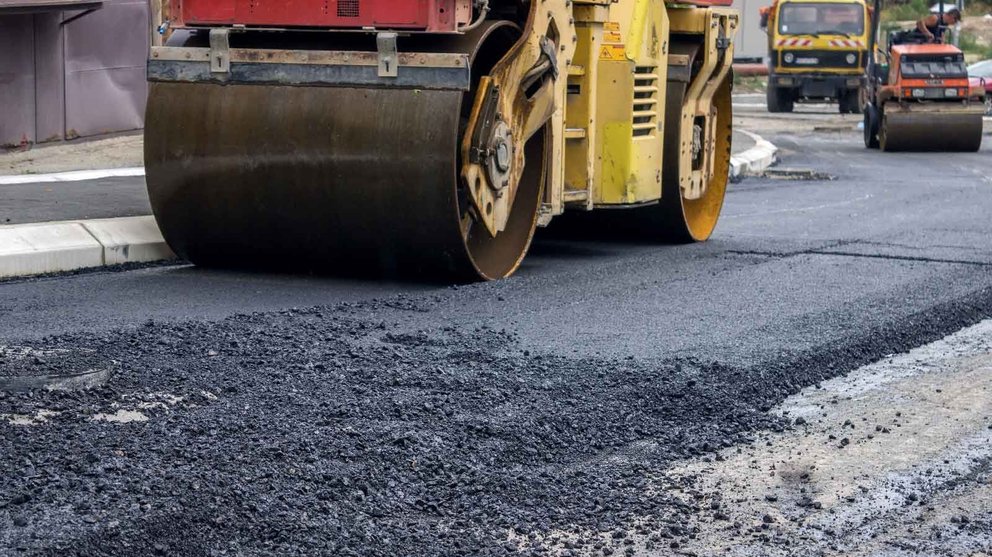 Imagen de archivo de obras en una carretera.