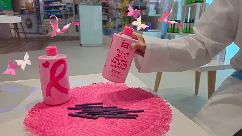 Imagen del gel solidario de rosa mosqueta de Interapothek (Hefame) contra el cáncer de mama.