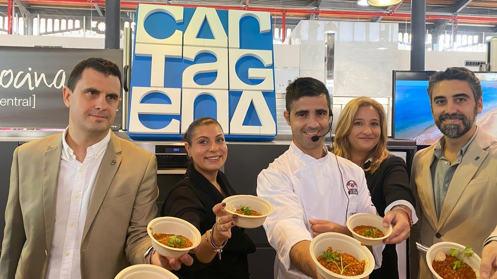 Imagen de la delegación cartagenera durante la celebración de Intercambio de Sabores en Almería.