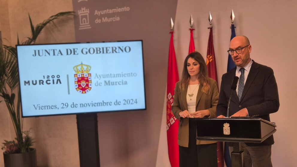 Rueda de prensa posterior a la Junta de Gobierno del ayuntamiento de Murcia. (Ayuntamiento de Murcia)