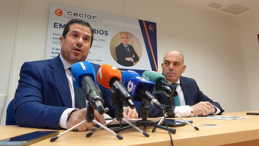 El presidente de Ceclor, Juan Jódar, y el presidente de ATA, Lorenzo Amor, en la jornada 'Empresabios'. (Ceclor)