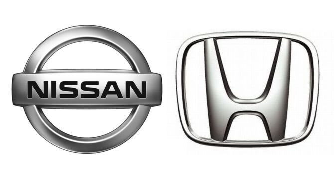 Logos de Nissan y de Honda. (Archivo)