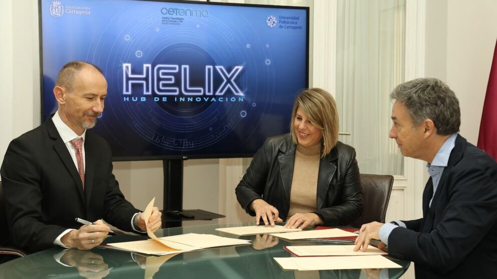 Firma del convenio del proyecto Helix. (Ayuntamiento de Cartagena)