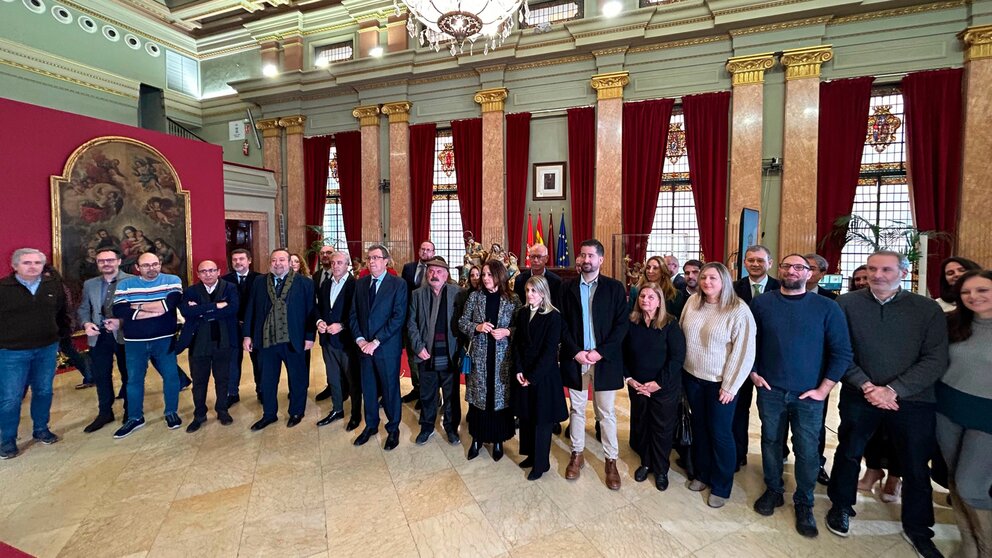 Imagen durante el almuerzo navideño en el ayuntamiento. (Ayuntamiento de Murcia)