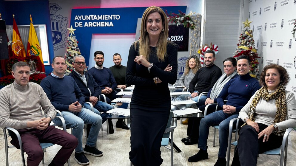 Imagen de Patricia Fernández durante la Junta de Gobierno. (Ayuntamiento de Archena)