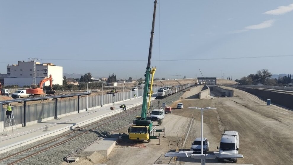 Obras del AVE Murcia-Lorca. (Ministerio de Transportes)