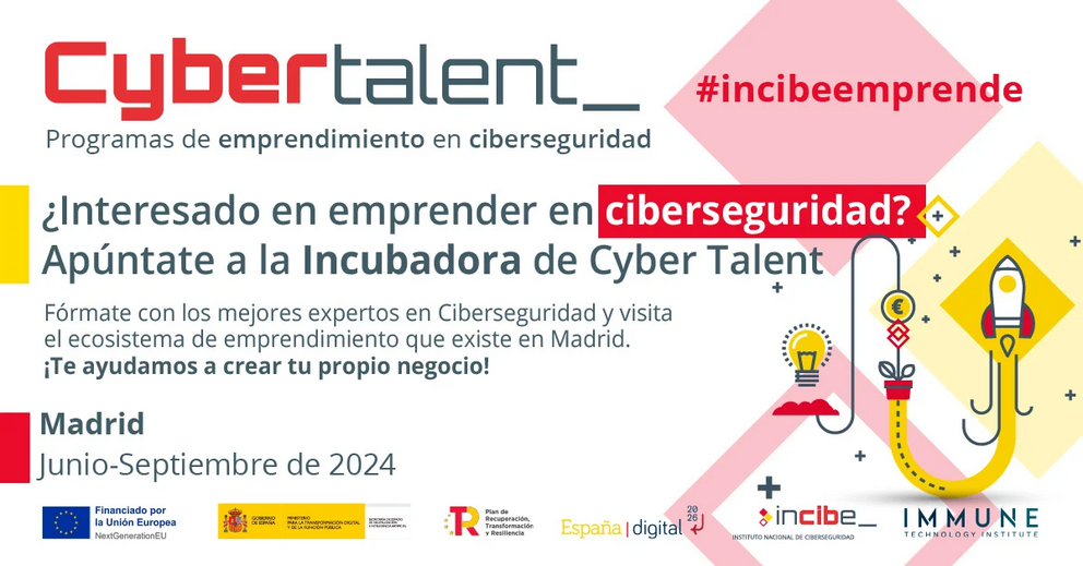 Cartel del programa de Cyber Talent. (Incibe e Immune Technology Institute)