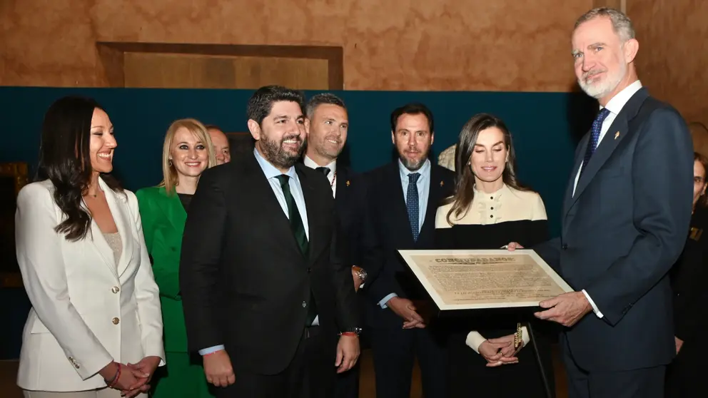 El presidente de la Comunidad, Fernando López Miras, acompañó hoy a Sus Majestades los Reyes de España en su visita oficial a Caravaca de la Cruz. (CARM)