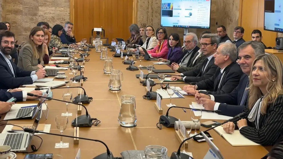 A la derecha, el consejero de Medio Ambiente, Juan María Vázquez, durante la Conferencia Sectorial de Energía, convocada por el Ministerio para la Transición Ecológica y el Reto Demográfico. (CARM)