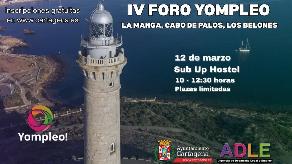 Cartel del IV Foro YOMPLEO. (Ayuntamiento de Cartagena)