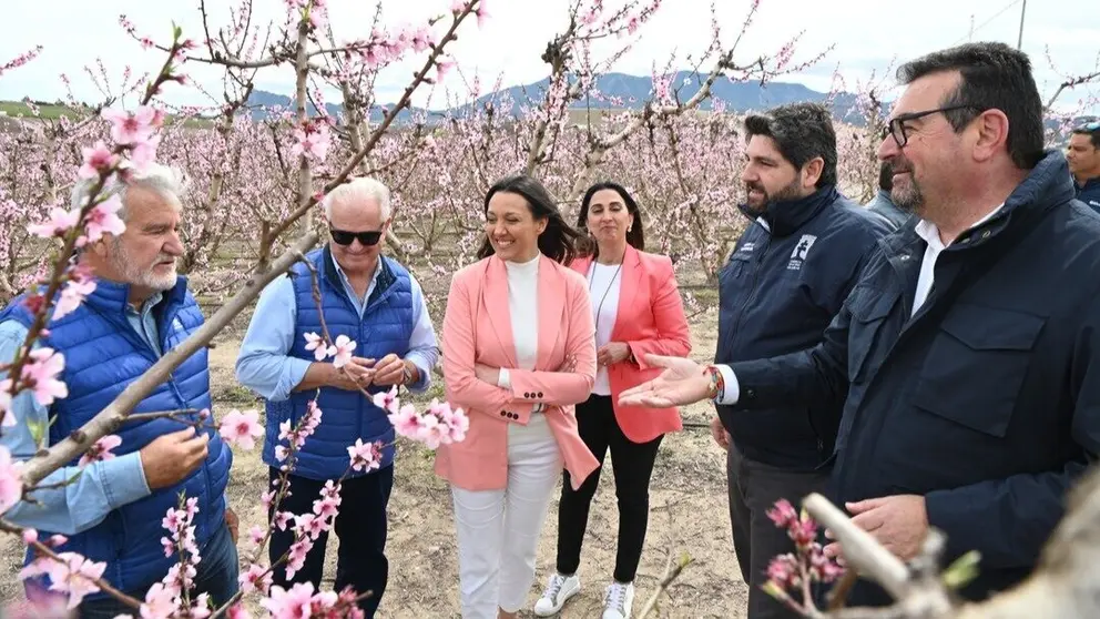 Visita del presidente del Gobierno regional, Fernando López Miras, a la floración de Cieza. (CARM)